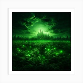 Green Night Sky Art Print