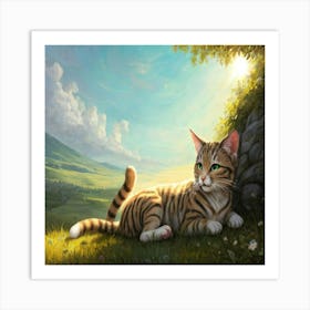 Cat In The Grass Art Print