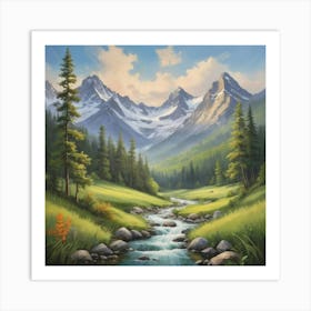 Mountain Stream Art Print Paintings 1 Art Print