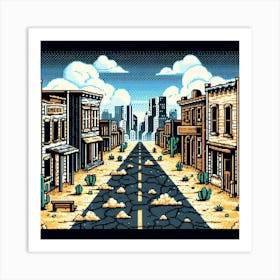 8-bit ghost town 1 Art Print