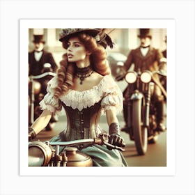Victorian Biker Chick 4/4 Art Print