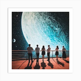 People On A Ship In Space Art Print