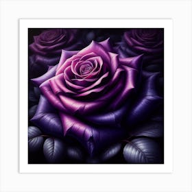 Purple big Rose 4 Art Print