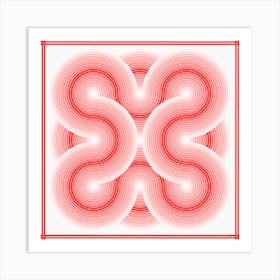 Red And White Swirls Art Print