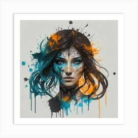 Splatter Girl 1 Art Print