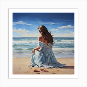 Girl On The Beach Art Print