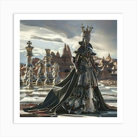 Desert Dominion: The Chess Queen's Vista Art Print