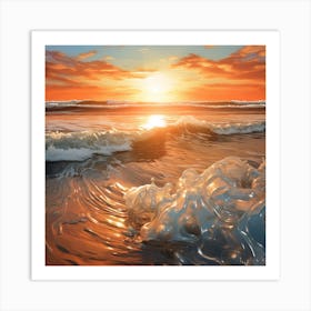 Sunset At The Beach 20 Art Print