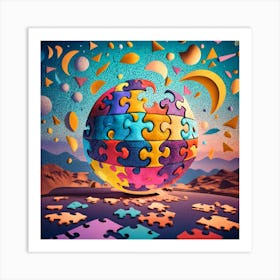 The Puzzle Moon Art Print