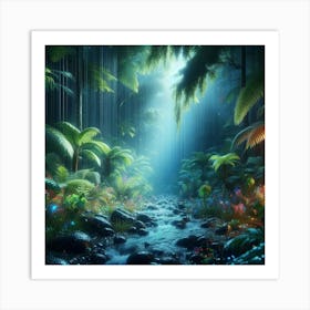 Forest In The Rain Art Print