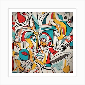 Abstract Picasso Style Painting Art Print