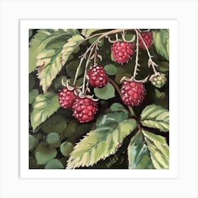 Raspberries Fairycore Painting 2 Art Print