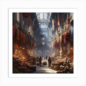 Market Scene Art Print