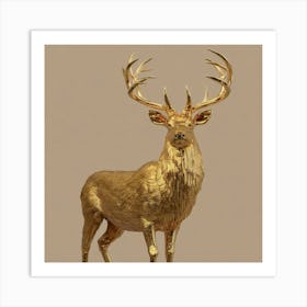 Gold Deer 2 Art Print