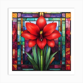 Flowers Stained Glass Sublimation 18 Art Print