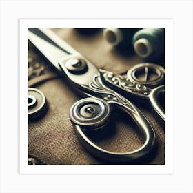 Vintage Sewing Scissors Art Print