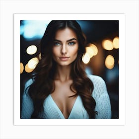 Portrait Of A Beautiful Woman Art Print