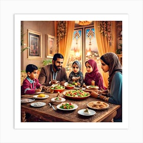 Family Dinner Ramadan Art Print