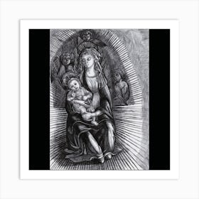 Holy Virgin Mary with Baby Jesus: Graphic taken from Botticelli Art Print