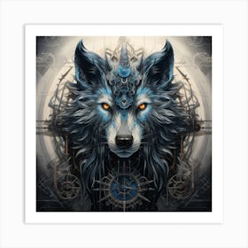 Steampunk Wolf 1 Art Print