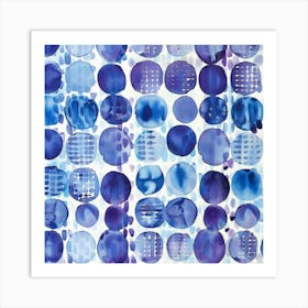 Blue Circles 34 Art Print