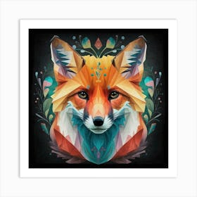 Polygonal Fox Art Print