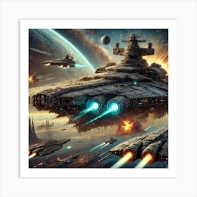 Star Sovereign Battleship Converted Art Print