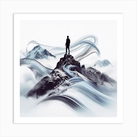 Man Standing On Himalaya Art Art Print