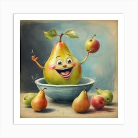 Pear In A Bowl 3 Art Print