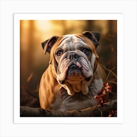 Bulldog In The Forest 1 Art Print