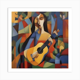 Abstract Acoustic Guitar 4 Art Print