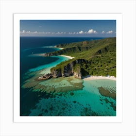 Aerial View Of A Tropical Island 4 Art Print