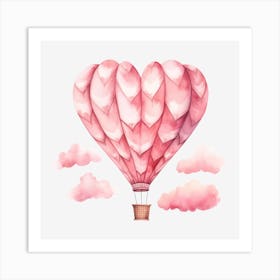 Pink Hot Air Balloon 1 Art Print