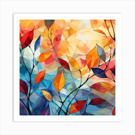 Abstract Of Autumn Leaves Art Print