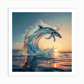 Dolphin In The Water Art Print