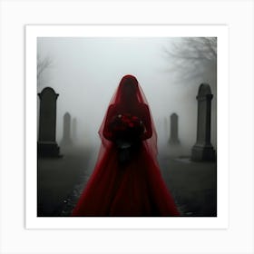 Bride In The Cemetery 1 Art Print