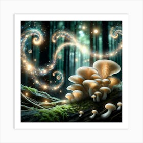 Fairy Mushrooms In The Forest 1 Art Print