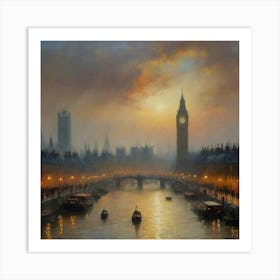 London At Dusk Art Print