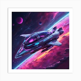 Spaceship In Space 5 Art Print