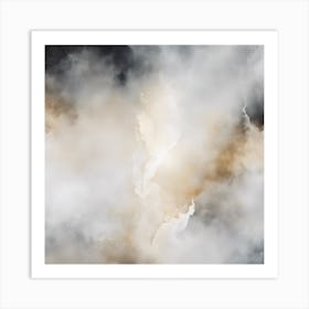 Abstract Minimalist Painting That Represents Duality, Mix Between Watercolor And Oil Paint, In Shade (36) Art Print
