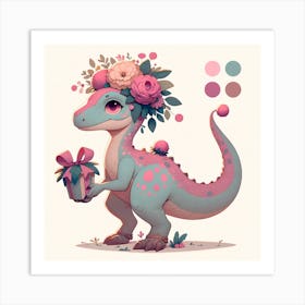 Cute Dragon Dino Baby  Dinosaur Birthday gift 2 Art Print