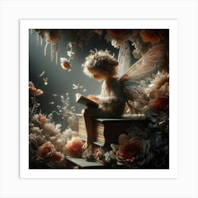 Fairy Reading A Book Art Print