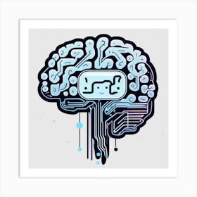 Brain With Circuit Board 5 Art Print