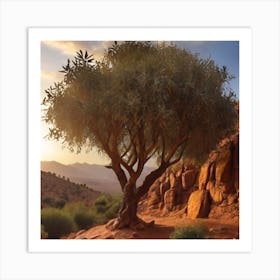 Olive Tree In The Desert Art Print