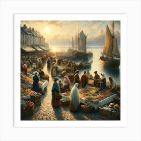 Market At Dusk Art Print