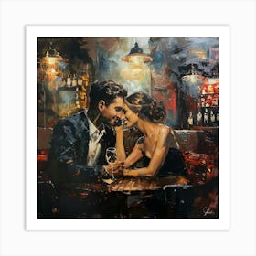 Couple In A Bar Art Print