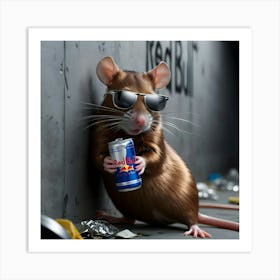 A Sleek, Urban Rat With Shimmering Brown Fur And A Knowing Glint In Its Bright, Black Eyes, (3) Art Print