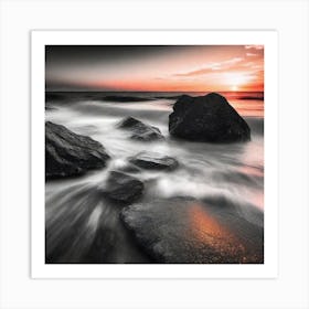 Sunset At The Beach 504 Art Print