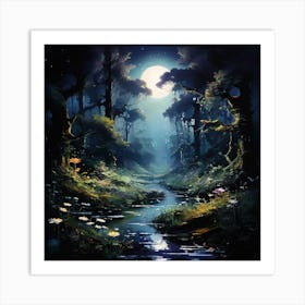 Night In The Forest Art Print