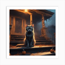 Halloween Cat 28 Art Print